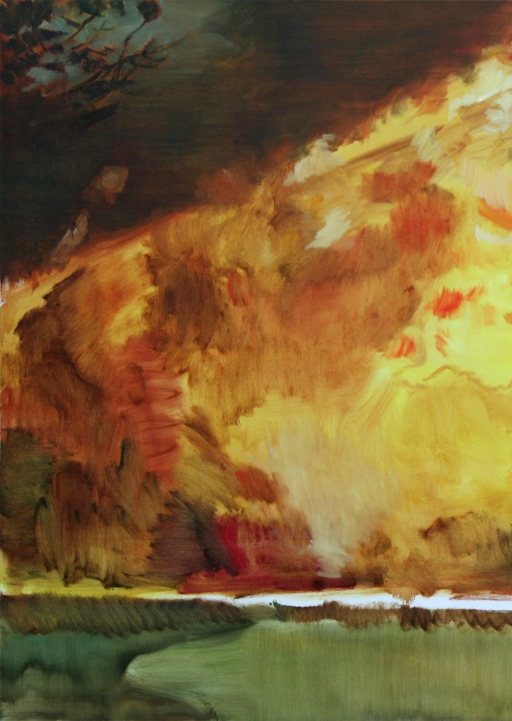 Daniel Sambo-Richter Feuer (Detail), 2012, Öl auf Leinwand, 130x220 cm © Daniel Sambo-Richter_hohe Auflösung