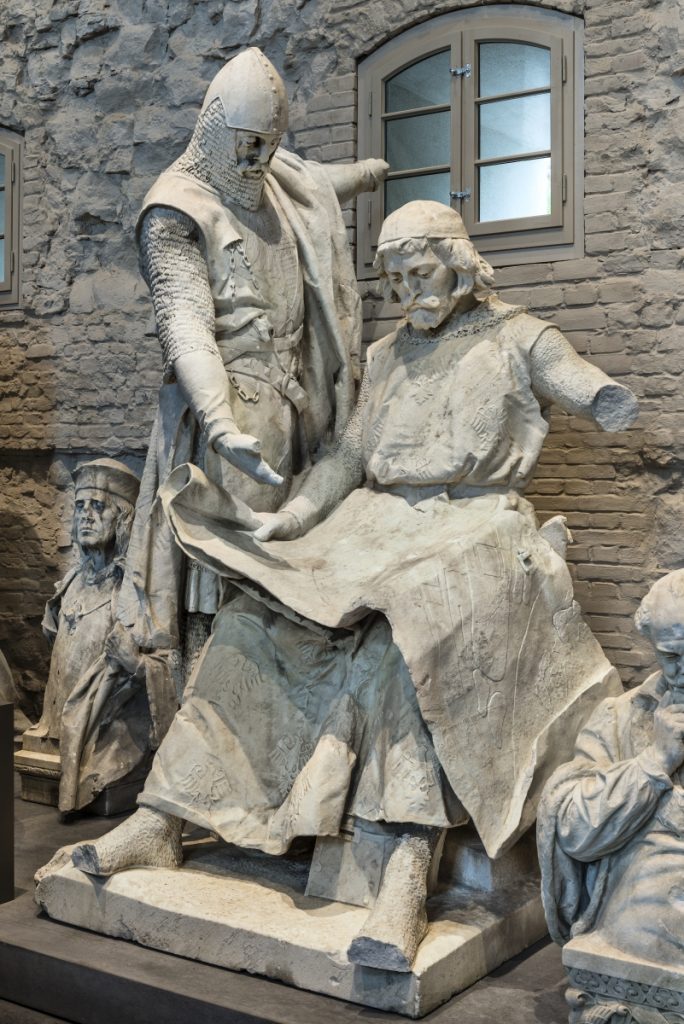 Die Denkmäler der Markgrafen Johann I. und Otto III. aus der Siegesallee. Foto: Friedhelm Hoffmann, 2016