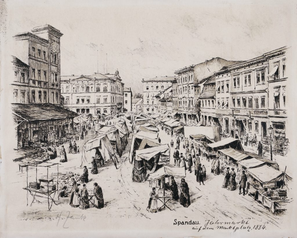 Jahrmarkt auf dem Marktplatz, 1884. Hans Zank