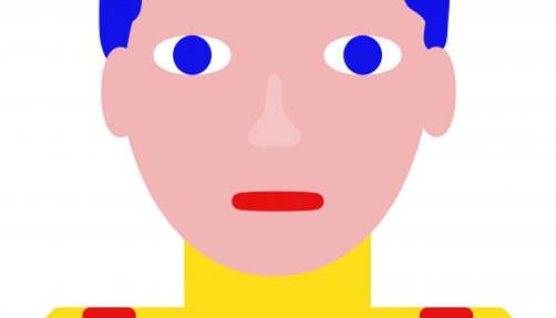Brustbild Figur Gelb Rot Blau