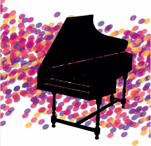 Ein gezeichnetes Klavier